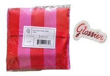 Limited Ed GLOSSIER You Look Good 2023 Tour Tote Bag Pink & Red +Sticker+Sample