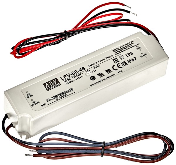 Meanwell Led Netzteil 60W 48V 1.25A LPV-60-48 Schaltnetzteil Stromversorgung-image