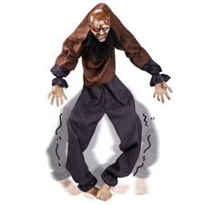 5 FT Hanging Animated Zombie Halloween Decor with Sound  Shaking Legs