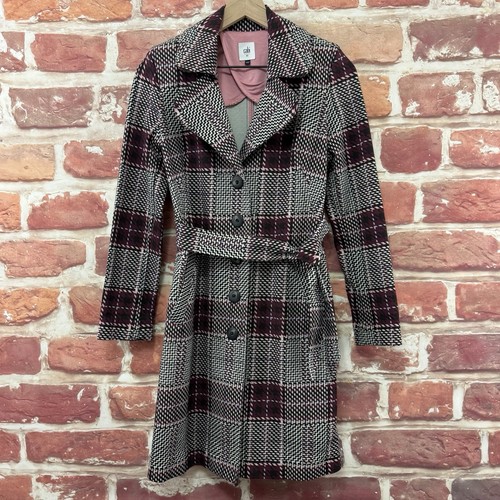 Cabi Sovereign Jacket Womens XS Multicolor Plaid Abstract Belted Button Up - 第 1/8 張圖片