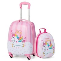 Kids Unicorn Space Cars Luggage Children Hard Cabin Shell Carry On Suitcase Girl