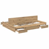 Aufbewahrungsbettgestell Artisan-Eiche 135X190 Cm Bett Mit Stauraum