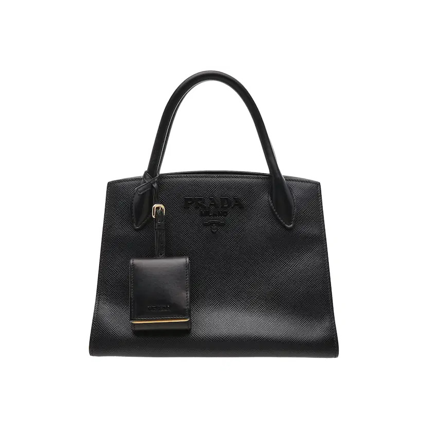 Prada Monochrome Tote Bag Durable Leather thumbnail 11