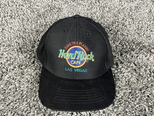 VTG 90  s Hard Rock Cafe Las Vegas Black Trucker Hat Cap Adjustable One Size