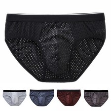 Men's Mid Waist Underwear Briefs with U Convex Pouch and Breathable Fabric