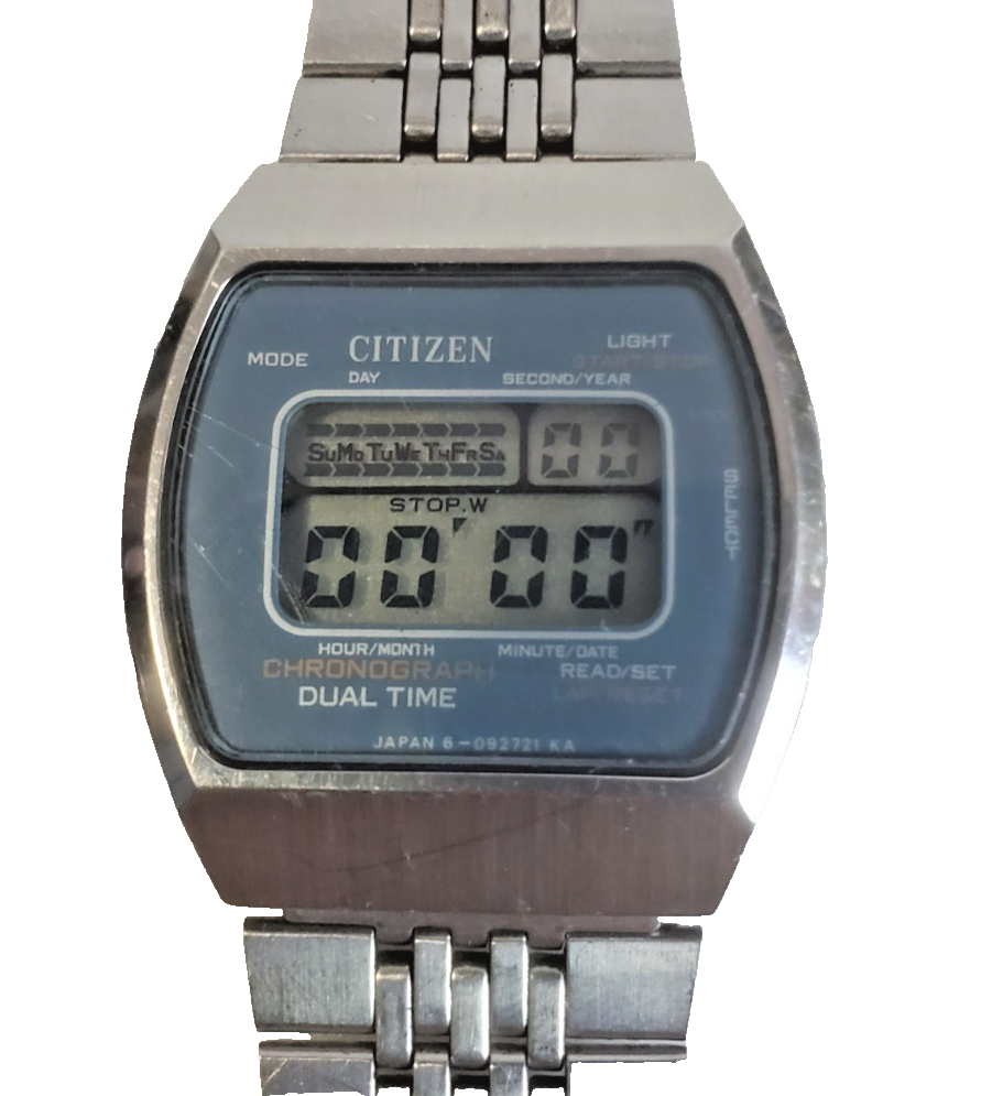 Citizen -4-098617Y 41-2058 70's digital LCD watch. New battery