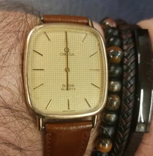 Omega DeVille Gents191.0091 Cal 1351 Ellipse/Tank Model Watch Waffle Print Dial 