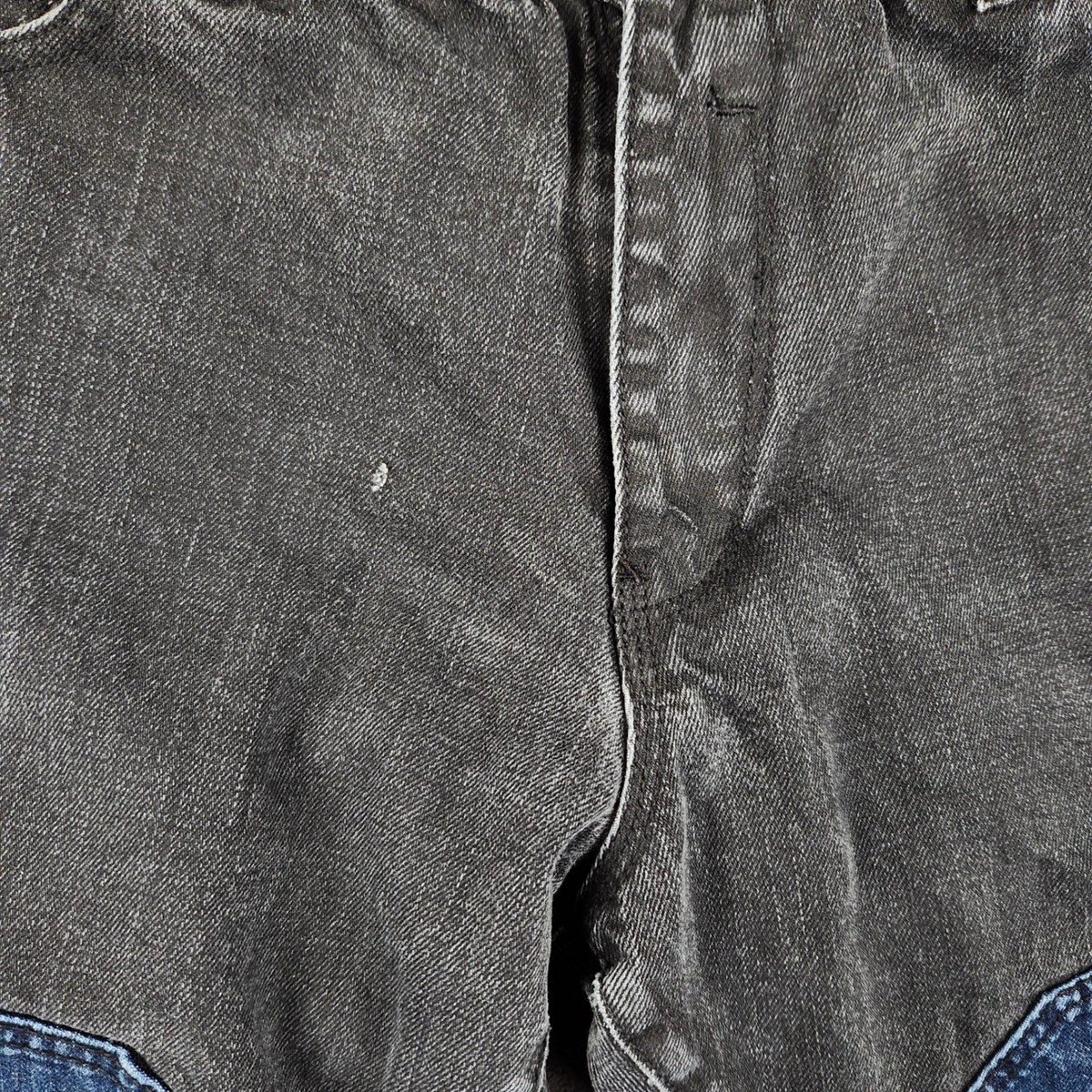 Rocawear Jeans Mens 37x32 Black Blue Two Tone Patched Denim