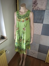  Sexy Luftiges Kleid 🔥  in Grün + Motive Muster Blumen (India) Gr.ca L/XL Top !
