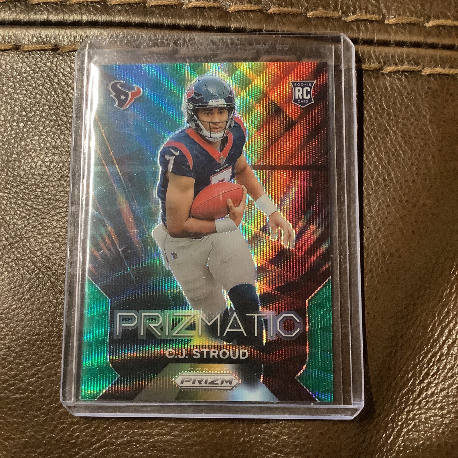 Cj Stroud 2023 Panini Prizm Prizmatic Green Wave Rookie #6 Houston Texans