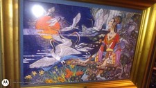 Contempory Chinese Art Tile  14x10in Rosanna ...