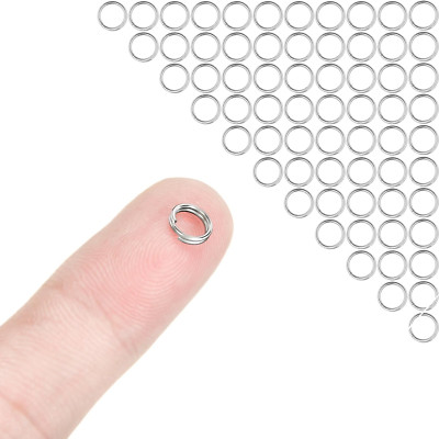 100PCS Small Double Open Jump Rings Stainless Steel Small Key Rings Split Rings