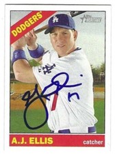 Autographed 2015 Topps Heritage A. J. Ellis Los Angeles Dodgers card #171