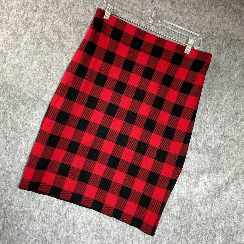 Falda Chaps Mujer Mediana Roja Cuadros Pull On Cápsula Clásica Preppy Informal Foto 2 de 4