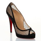 100% AUTHENTIC NEW WOMEN LOUBOUTIN CAMILLA 120 PATENT LACE HEELS/PUMPS US 7 — photo 1