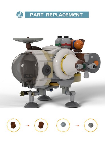 2 in 1 MOC Outer Wilds Esplorazione Velivolo Spaziale Blocchi Costruzione Giocattolo con Cabina di pilotaggio - Foto 7 di 17