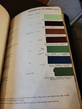 1952 DUPONT DUCO DULUX DODGE COLORS PAINT CHIP SWATCH SHEET BULLETIN NO 19