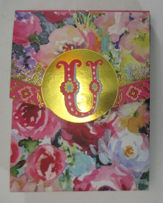 iTOP Initial U floral PURSE NOTE PAD Punch Studio 75