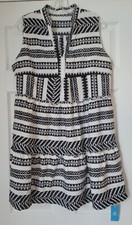 Cupshe Geo Print Cover Up Dress BLACK  WHITE NWT L