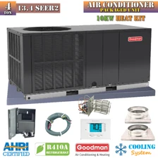 Goodman 4 Ton 13.4 SEER2 Air Conditioner Package Unit AC System + Install Kit