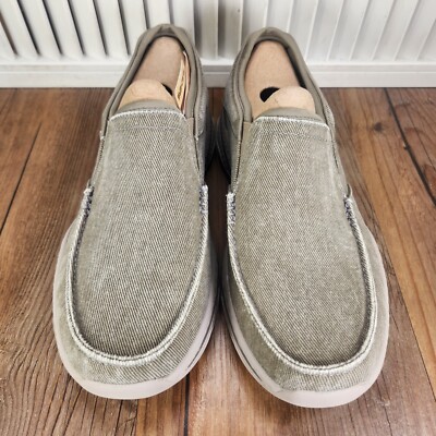 Skechers Relaxed Fit Creston Moseco Mens Sz 7 Taupe Canvas Slip-On Moc Toe Shoes Men main image 2