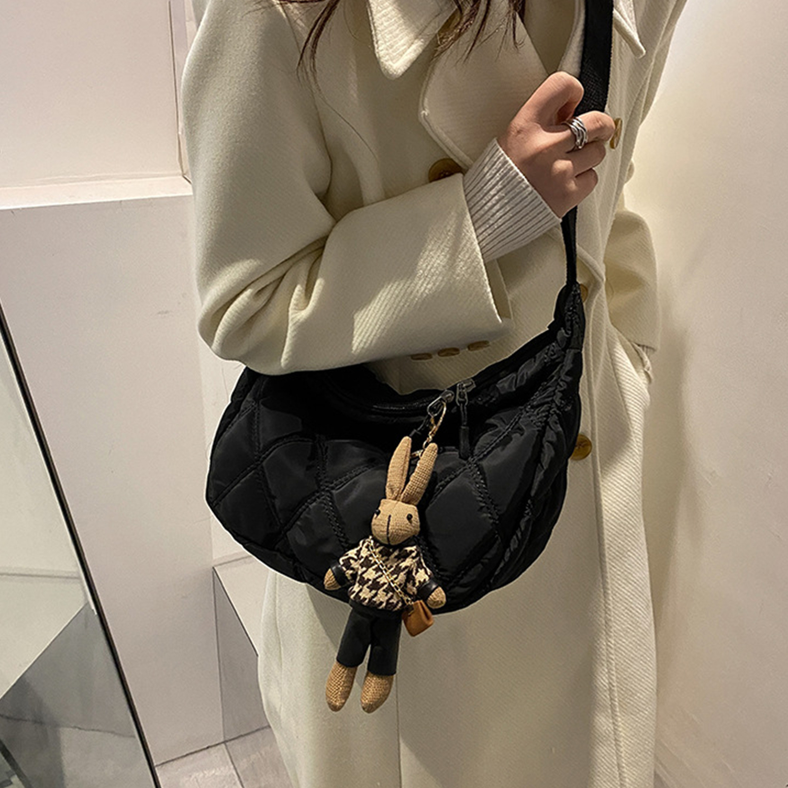 Commuter Rhombus Simple Shoulder Messenger Bag For Women