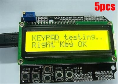 5Pcs 1602 Lcd Board Keypad Shield Yellow Backlight For Arduino Expansion Boar wu