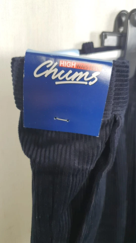 Calça Chums Pegasus cintura alta veludo marinho W48 L29 RRP £39 CR055 FF 07 - Imagem 3 de 4