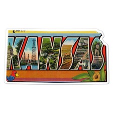 Vintage Kansas Map Sticker Decal