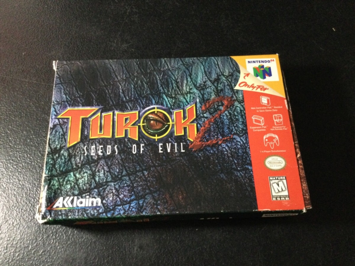 Turok 2 Seeds of Evil N64 (Nintendo) CIB, Box, Manual, Poster