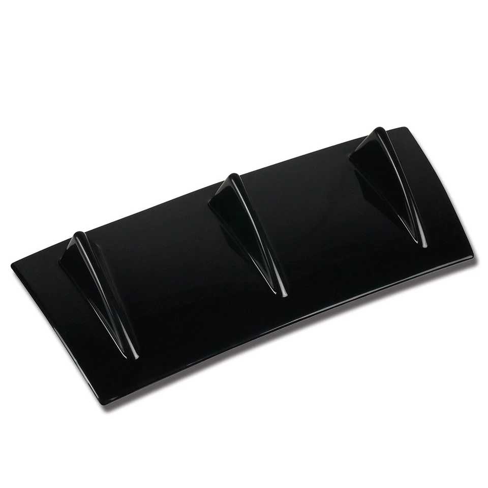Gloss Black 14" x 6"  3 Shark Fin Wing Universal Rear Bumper Lip Diffuser Foto 2 de 2