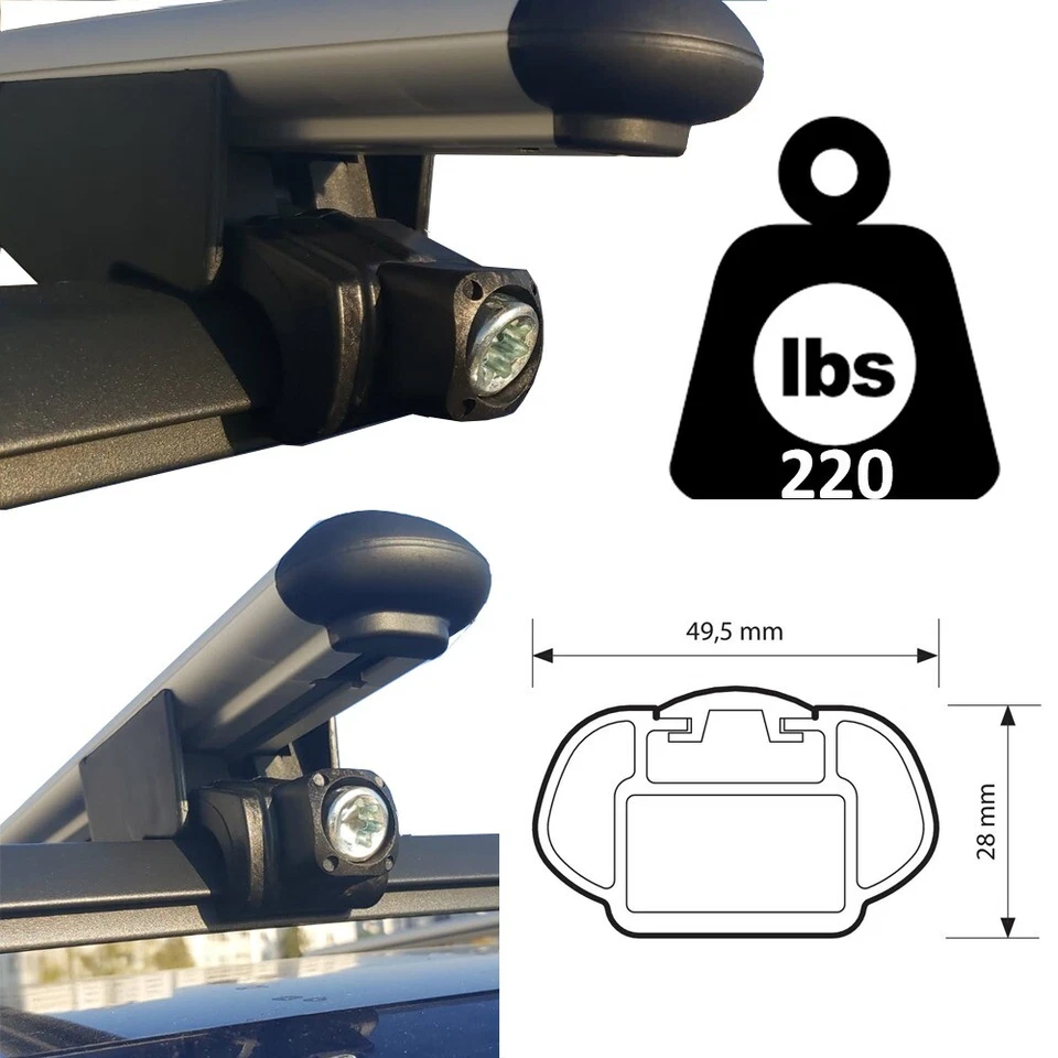 For FORD EDGE SUV 2015-2025 Roof Racks Cross Bars Luggage Carrier Foto 3 de 4