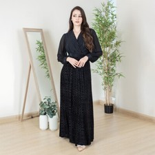 Dubai Abaya Women Muslim Velvet Long Maxi Dress Kaftan Party Islamic Arab Caftan