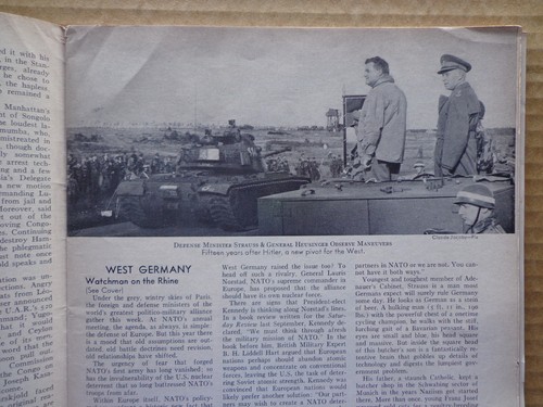 TIME magazine D19 1960 WEST GERMANY Franz Joseph Strauss-COKE Coca-cola Ad-CAR - Picture 6 of 6