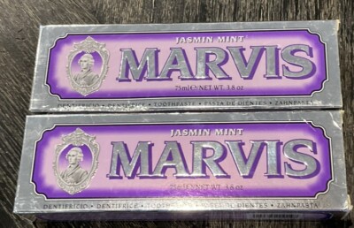 Pack Of 2 Marvis  Jasmin Mint Toothpaste 3.8oz/75ml Full Size Tubes In Boxes