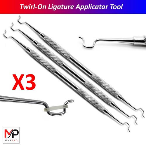 X3 Orthodontic Instruments Elastic Placing Twirl On Ligature Applicator Dental - Bild 1 von 6