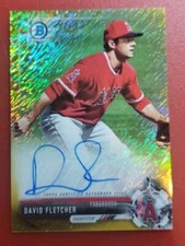 2017 Bowman Chrome  Autographs Gold Shimmer Refractor David Fletcher RC #'d /50 