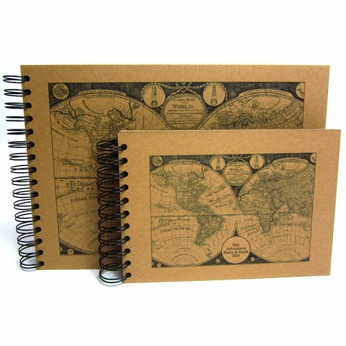 Personalised Map Scrapbook A5 A4 Travel Journal, Photo Album, Guestbook, Gift - Picture 3 of 6