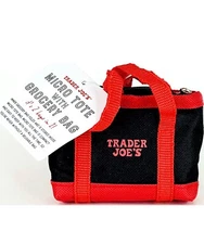 Trader Joe's Micro Tote Bag With Red Grocery Bag