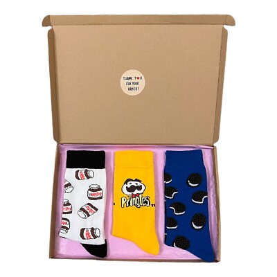 3 Paar süße Geschenksets/Unisex Socken/Ringles/Oreo/Nutella/Weihnachtsgeschenke