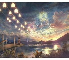 Paint By Numbers Kit Fireworks on the Lake 40CMx50CM Canvas