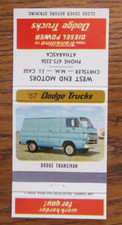 1967 DODGE TRUCK MATCHBOOK COVER: ATHABASCA, ALBERTA EMPTY MATCHCOVER -A5