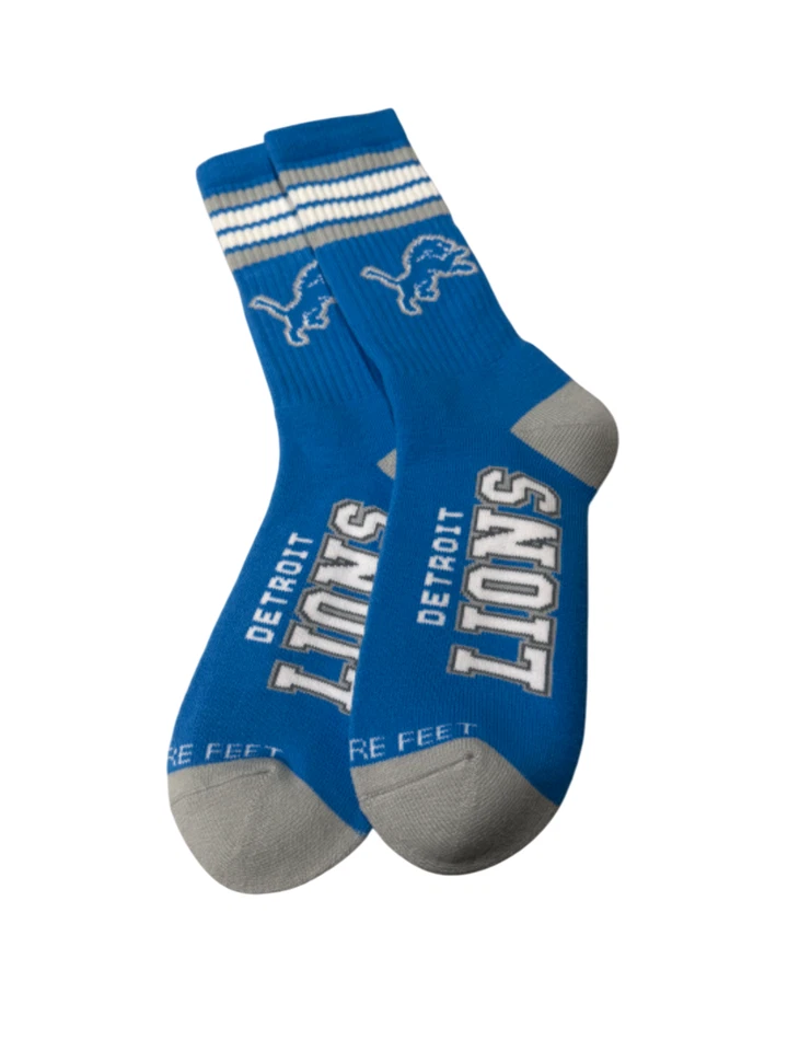 Calcetines Detroit Lions Para Hombre Talla Grande Azul Gris Blanco Rayas Nuevos Regalo EE. UU. Foto 3 de 4