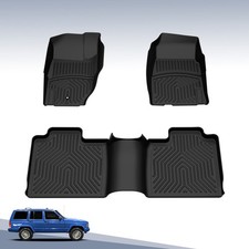 Tpe All Weather Floor Mats Black 1st 2nd Rows For 1997-2001 1998 Jeep Cherokee