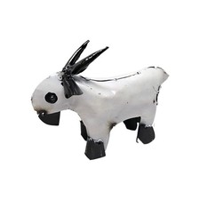 Small Handmade Rustic  Recycled Metal Goat Garden Art Sculpture Made In Mexico 