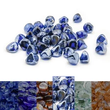 20-Pound 1 inch Diamonds Fire Glass for Gas or Propane Fire Pit Fireplace & L...