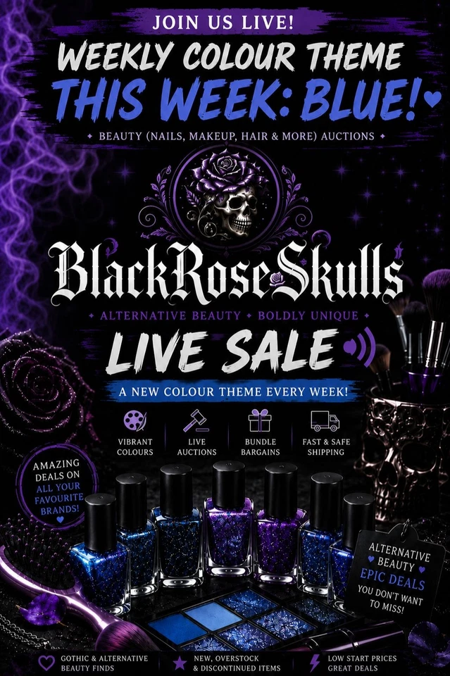 BlackRoseSkulls - Beauty - Nail Polish - Make-Up - eBay Live - Blue Theme