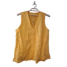 Pilcro nwt vneck top womens XL linen blend empire waist yellow