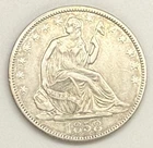 1858 P Seated Liberty Half Dollar 50c — XF/AU Details No Motto - Amazing Coin!