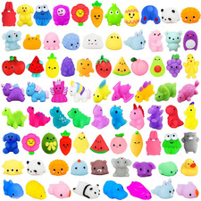 130Pcs Mochi Squishy Toys, Kawaii Squishies Fidget Stress Relief Toy for Kids Pa
